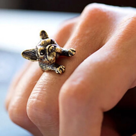 3 for $20! Bulldog ring🐶black silver gold - Picture 2 of 4